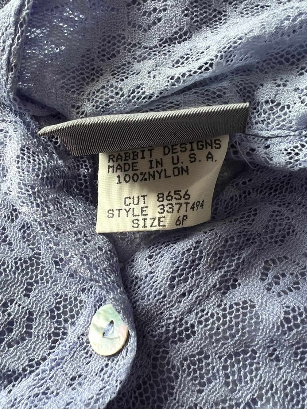 Rabbit Rabbit Rabbit Lavender Lace Button-Front Blouse - Picture 5 of 6